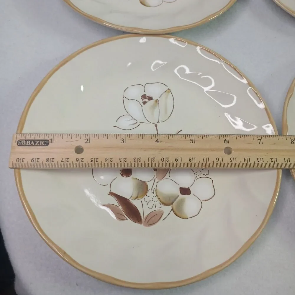 Sculptura Hearthside Stoneware Felicity 4 Salad Luncheon Plates 7.75